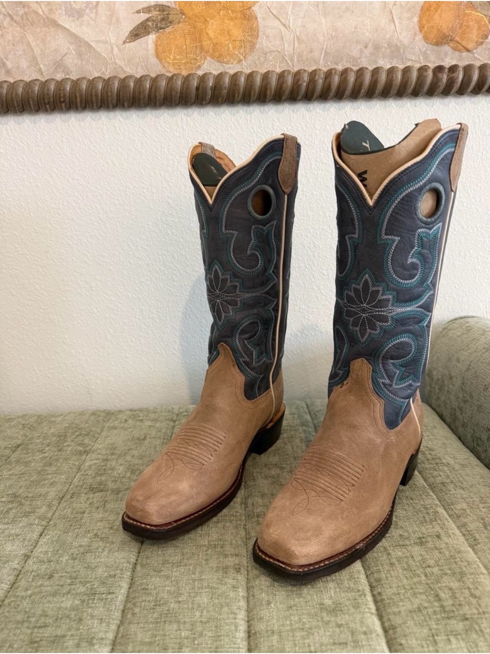 Tecovas Marion Boots Roughtout Suede/Blue